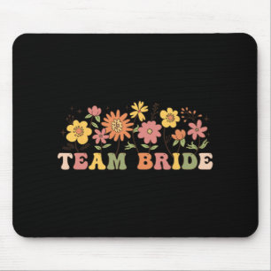 Floral Team Bride Wildflower Wedding Bachelorette Mouse Mat