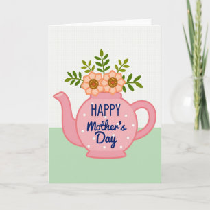 Floral Teapot Mothers Day Card