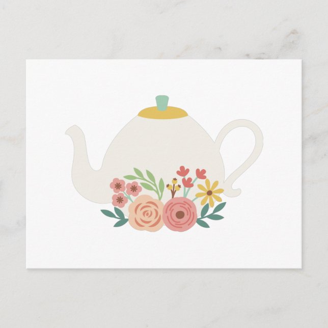 Floral Teapot Postcard (Front)
