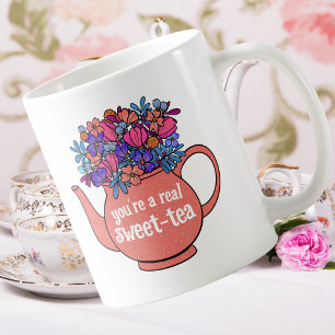 Floral Teapot Sweet Tea Personalized Party Favor Coffee Mug