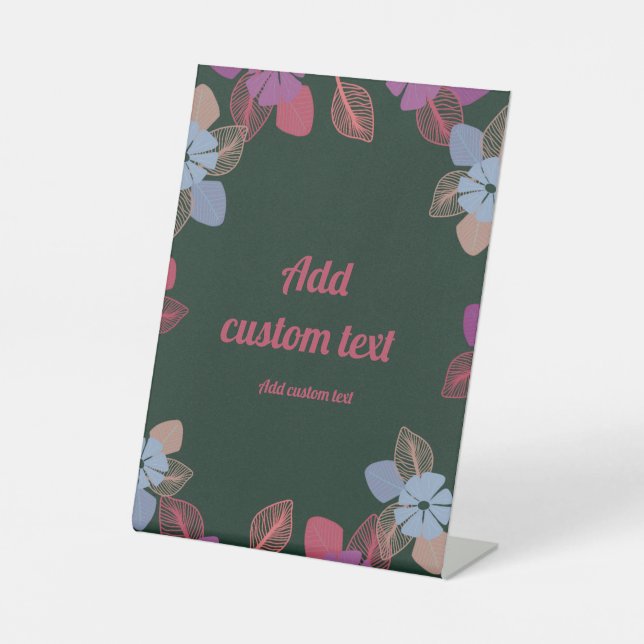 Floral template custom business pedestal sign (Front)