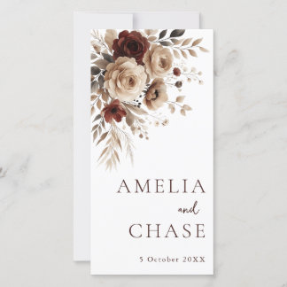 Floral Terracotta Bohemian Wedding Program