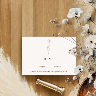 Floral Terracotta Boho Essential Kindly Reply Invitation