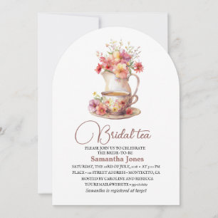 Floral Terracotta Boho Tea Party Bridal Shower  Invitation