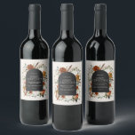 Floral terracotta Christmas botanical elegant Wine Wine Label<br><div class="desc">Natural terracotta floral botanical elegant arch photo Merry Christmas holiday wine label gift favour sticker.</div>