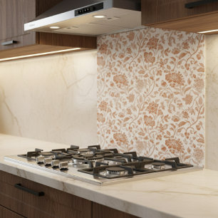 Floral Terracotta Toile Pattern Tile