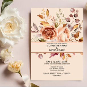Floral Terracotta Wedding Invitation