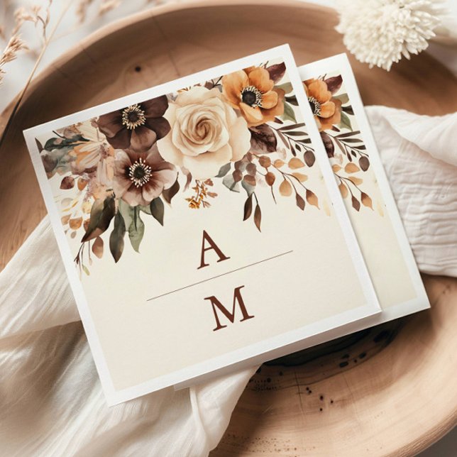 Floral Terracotta Wedding Napkin (Creator Uploaded)