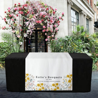 Floral Text Logo Table Runner Vendor Booth Display Tapestry