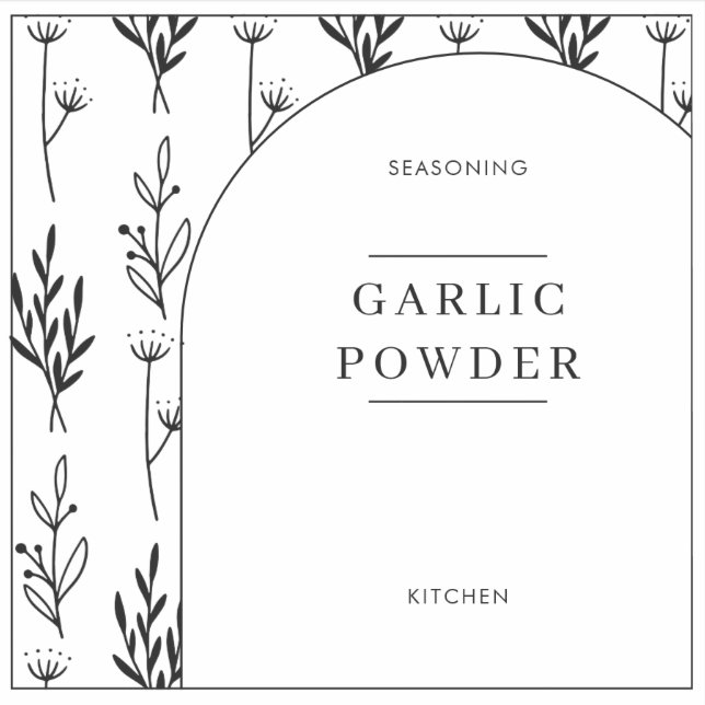 Floral Text Minimal Kitchen Pantry Jar Labels (Front)