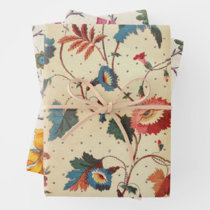 Floral textile designs  wrapping paper sheet