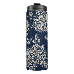 Floral texture repeat modern patternbackground,bat thermal tumbler