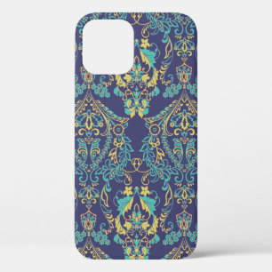 Floral textured. Damask Seamless vintage pattern. iPhone 12 Case