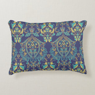Floral textured. Damask Seamless vintage pattern. Decorative Cushion