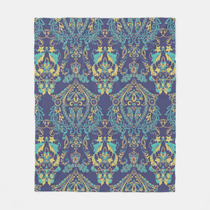Floral textured. Damask Seamless vintage pattern. Fleece Blanket