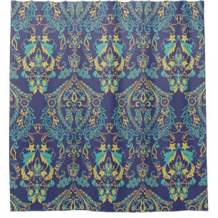 Floral textured. Damask Seamless vintage pattern. Shower Curtain
