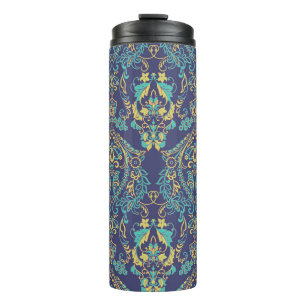 Floral textured. Damask Seamless vintage pattern. Thermal Tumbler