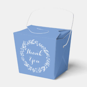Floral Thank You Blue Cornflower Flower Wreath Favour Box