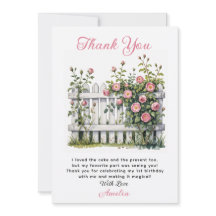 Floral Thank You Card for First Birthday 