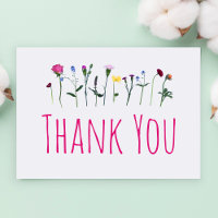Floral thank you card for teacher flowers card