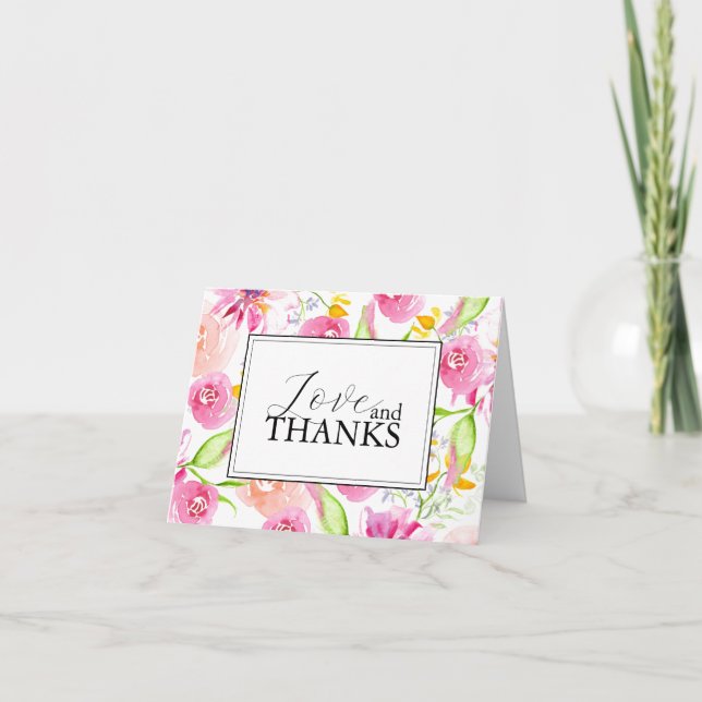 Floral Thank You Card For Wedding (Front)
