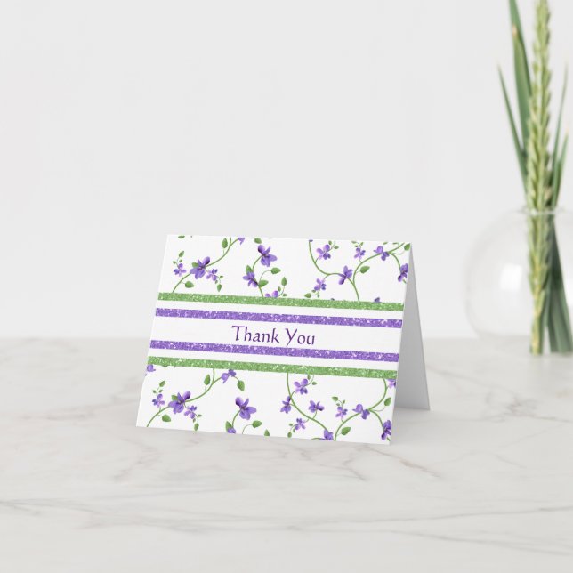 Floral Thank You card with violets (Front)