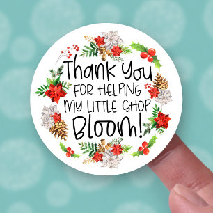 Floral Thank You Christmas Poinsettias Business