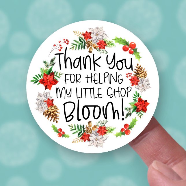 Floral Thank You Christmas Poinsettias Business (Creator Uploaded)
