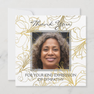Floral Thank You Elegant Gold Lily Custom Photo
