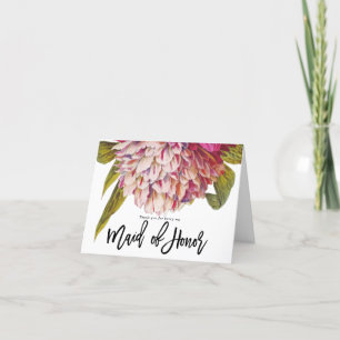 floral thank you for being my maid of honour card