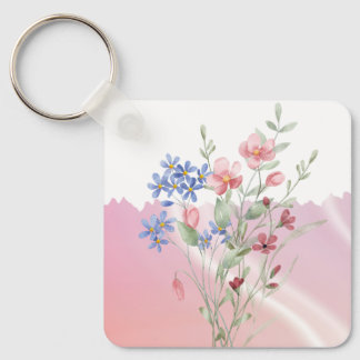 Floral - Thank you for helping me grow Key Ring
