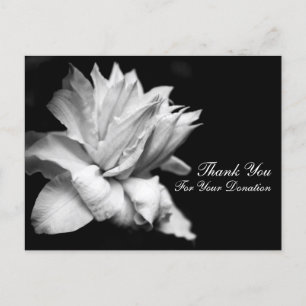 Floral Thank You for Your Donation Customisable C Postcard