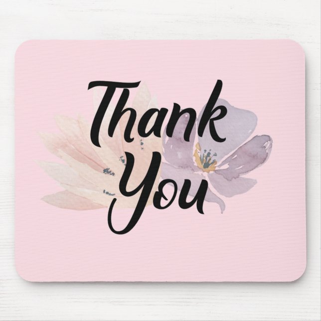 Floral Thank You Gift Mouse Mat (Front)
