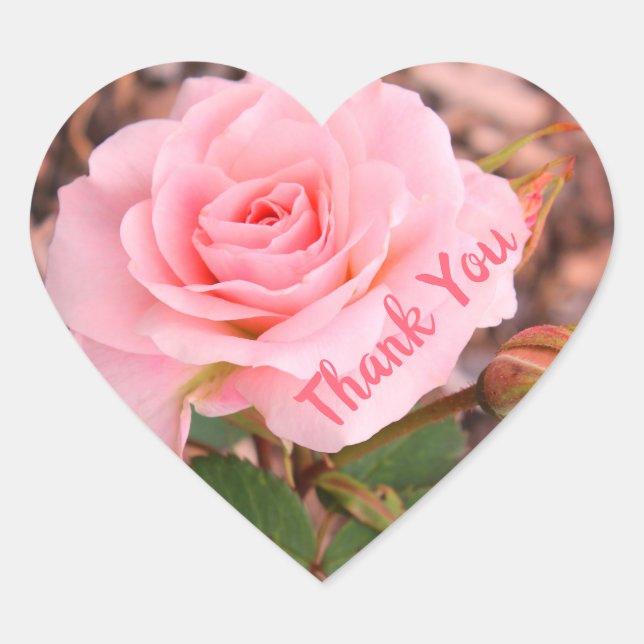 Floral Thank You Heart Sticker (Front)