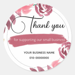Floral Thank you Homemade Welcome Congratulations Classic Round Sticker