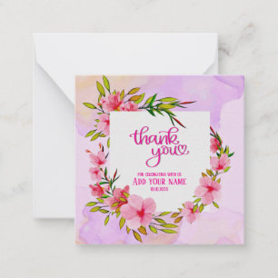 Floral "Thank You" I Elegant Pink Cherry Blossom Card