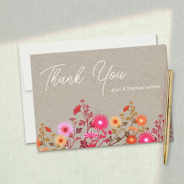 Floral Thank you Invitation (wildflower thank you card
)