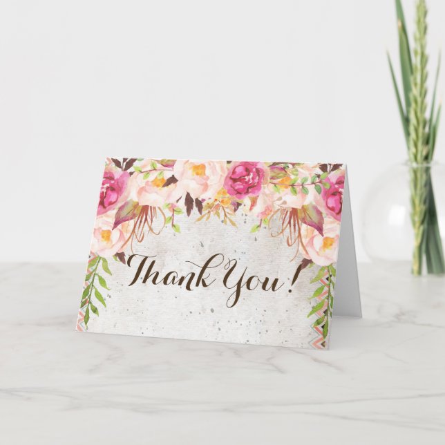 Floral Thank you Note (Front)