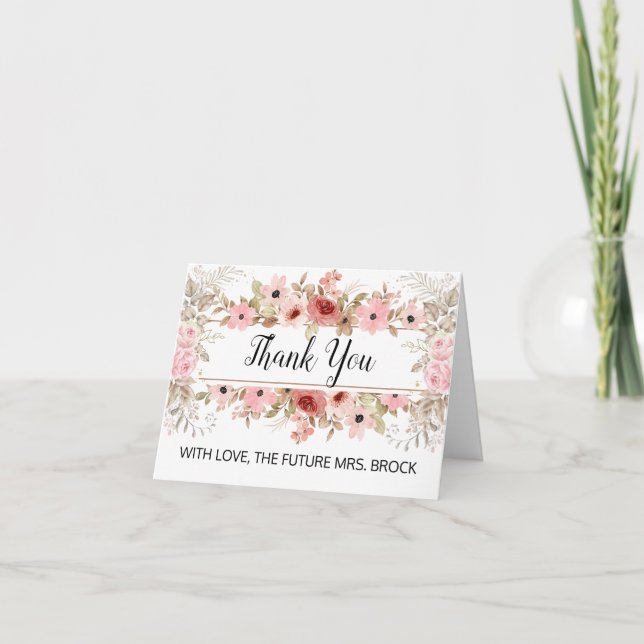 Floral Thank You Postcard (Front)