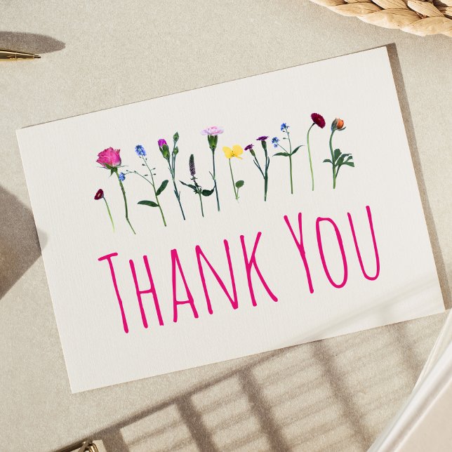 Floral thank you postcard elegant flowers card (Creator Uploaded)