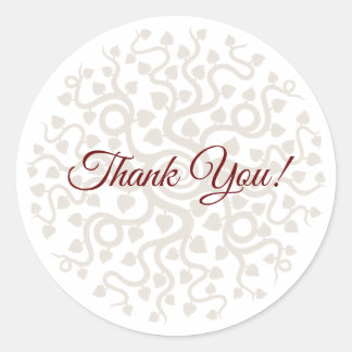 Floral Thank You Small Round Stickers