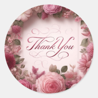 floral thank you sticker
