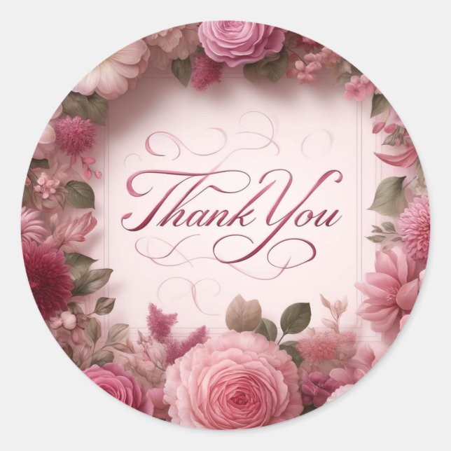 floral thank you sticker (Front)