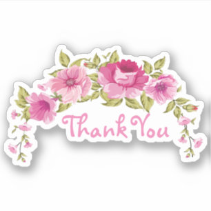 Floral Thank You Sticker Label Favour Stickes
