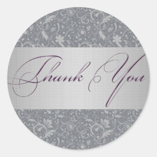 Floral Thank You Sticker/Seal Classic Round Sticker