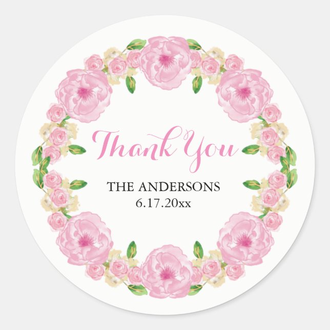 Floral Thank You Stickers (Front)