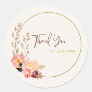 Floral 'Thank you' stickers