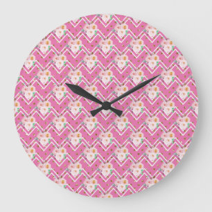 Floral Thank You Stickers Large Clock