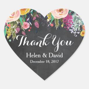Floral Thank You Wedding Favour Stickers