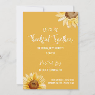 Floral Thanksgiving Dinner Invitation Sunflowers